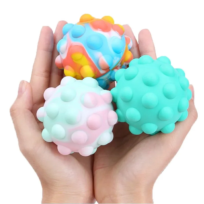 

3Pcs Push Bubble Stress Ball Squeeze Fidget Toys For Autism Anxiety ADHD Pelota Sensorial Autismo Juguetes Antiestrés Para Niños