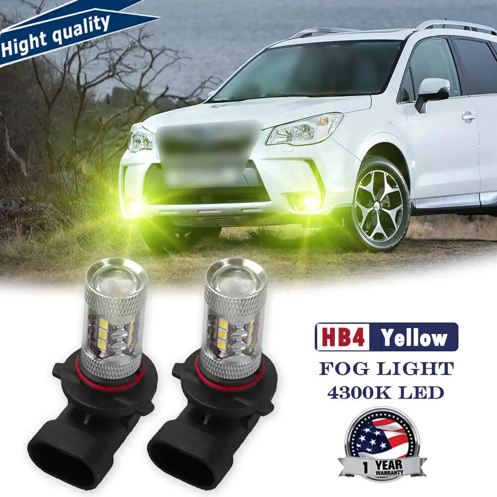 

2x Bright 9006 80W Yellow 16-SMD LED Fog Light Upgrade For Subaru Forester 00-13