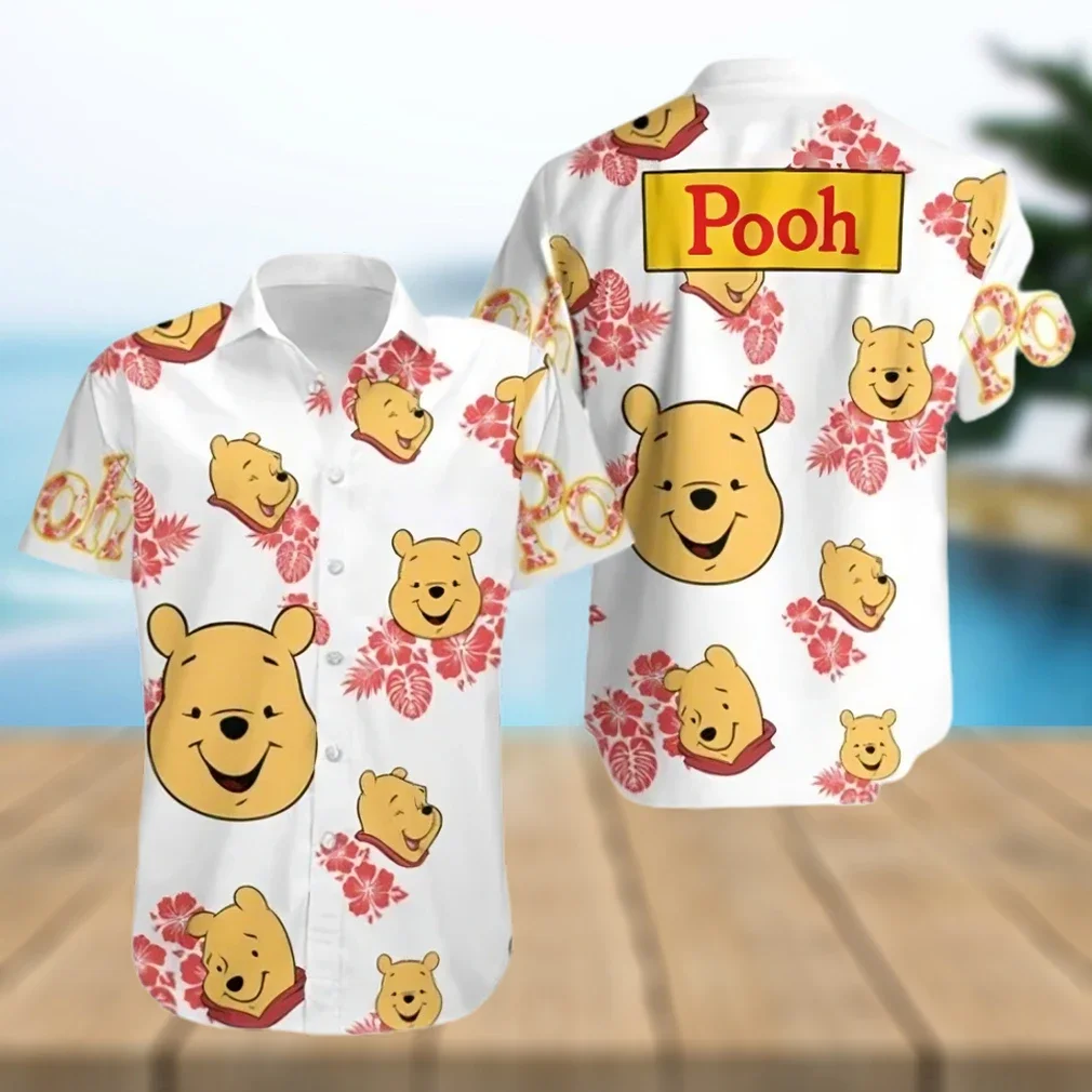 

Winnie the Pooh Hawaiian Shirt Men Women Short Sleeve Button Up Shirt Disney Hawaiian Shirt Casual Beach Shirt Harajuku Tops