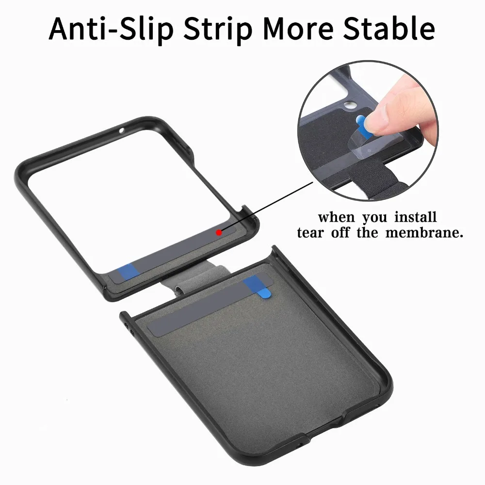 Elegant Lychee Pattern PU Leather Folding Phone Case with Ring