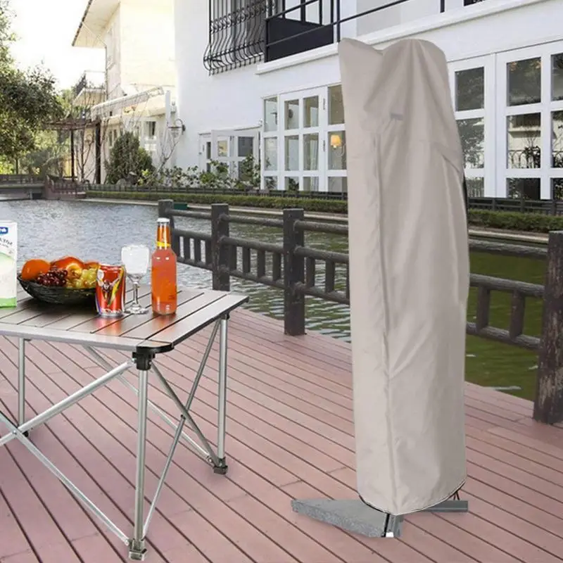 Cantilever Umbrella Cover Waterproof Outdoor Offset Umbrella Protector Curved Cantilever Straight Pole Parasol Rain Cloth Cover umbrella cover