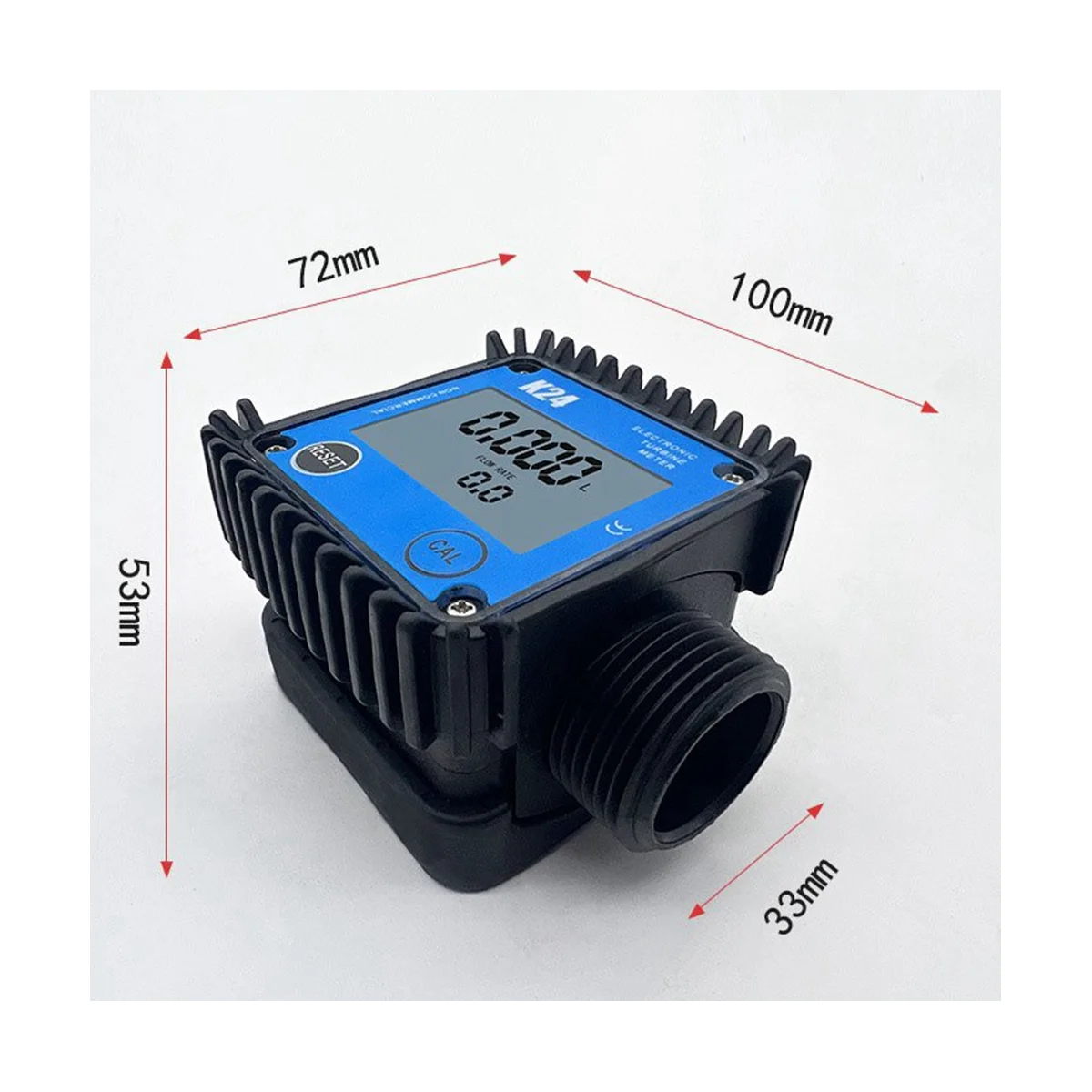 LCD Fuel Flow Meter K24 for Turbine Digital Die-Sel Fuel Flowmeter Favorable Liquid Water Flow Measuring Tools