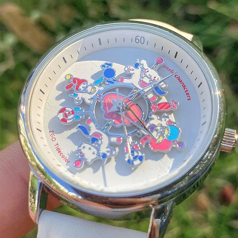 

Sanrios Hellokittys Kuromi Cinnamoroll Мультяшные часы Kawaii студенческий анимационный персонаж игрушка модель часы новый милый подарок на день рождения