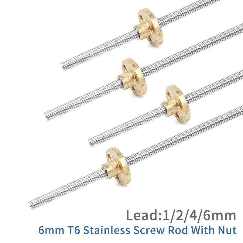T6 Lead Screw 304 stainless steel Diameter 6mm Pitch 1mm length 100/150