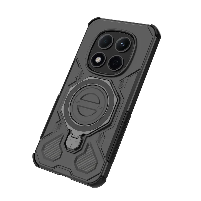 Shockproof Bumper Case with Ring Holder and Magnetic Adsorption Cover