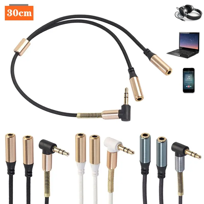 

3.5mm Headphone With Mesh, 1/2 Line Couple Cable Extension, 1/2 Audio Adapter, Changing Headphone Splitter