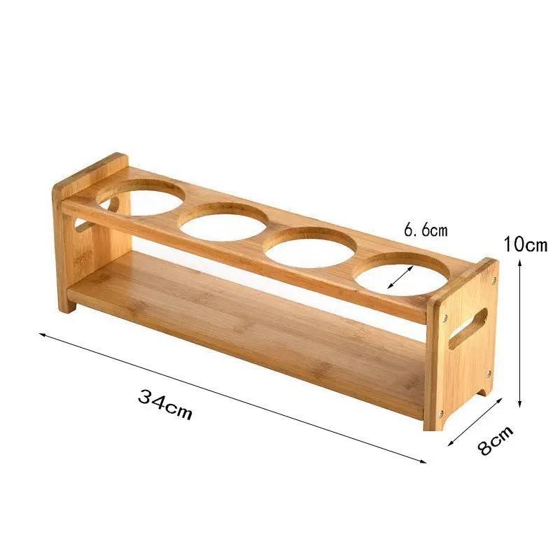 Bamboo Storage Rack Seasoning Rack Red Wine Cup Placement Table Multifunctional Storage Compartment Wooden Shelf Kitchen Tool 4