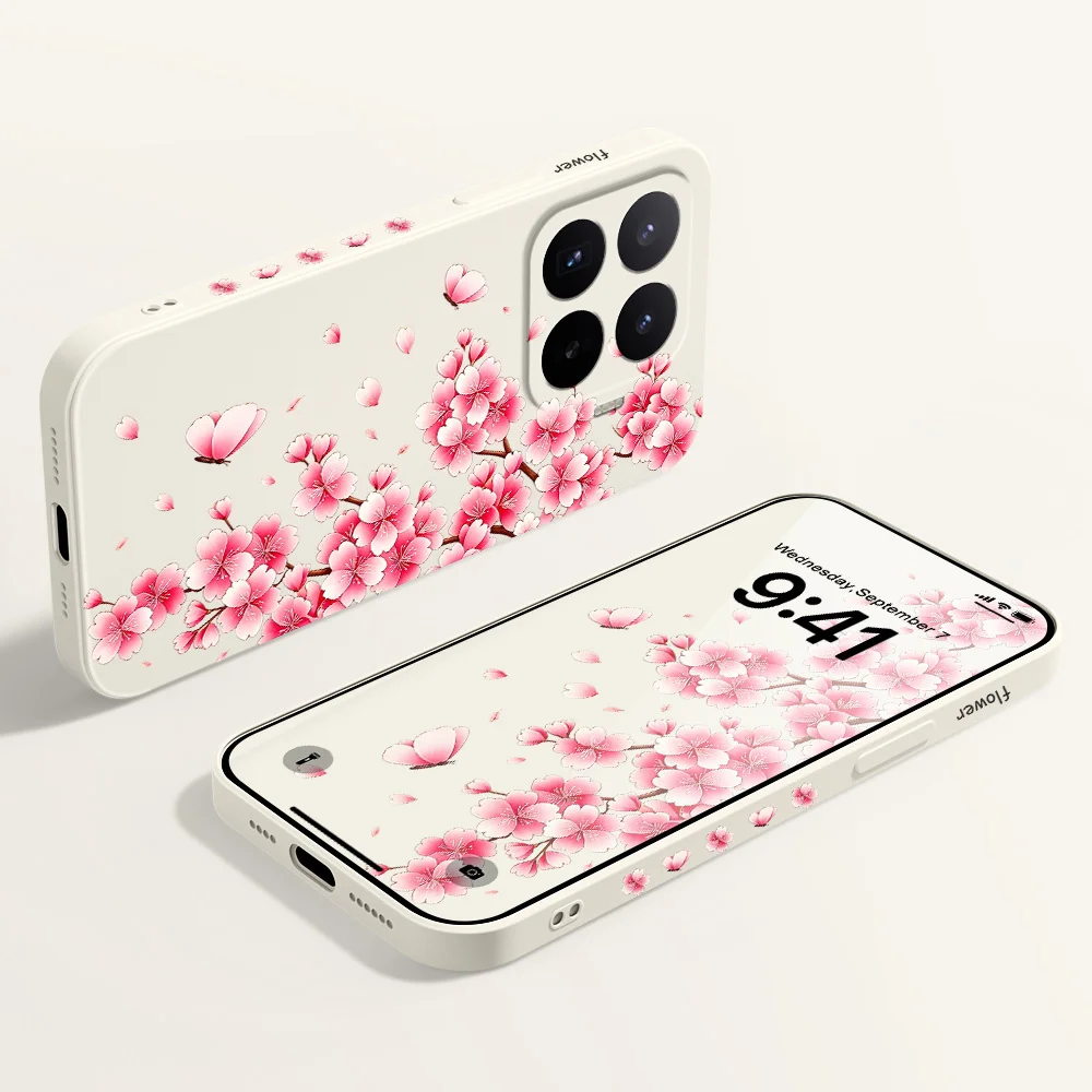 Floating Petal Silicone Phone Case - Elegant and Durable Design