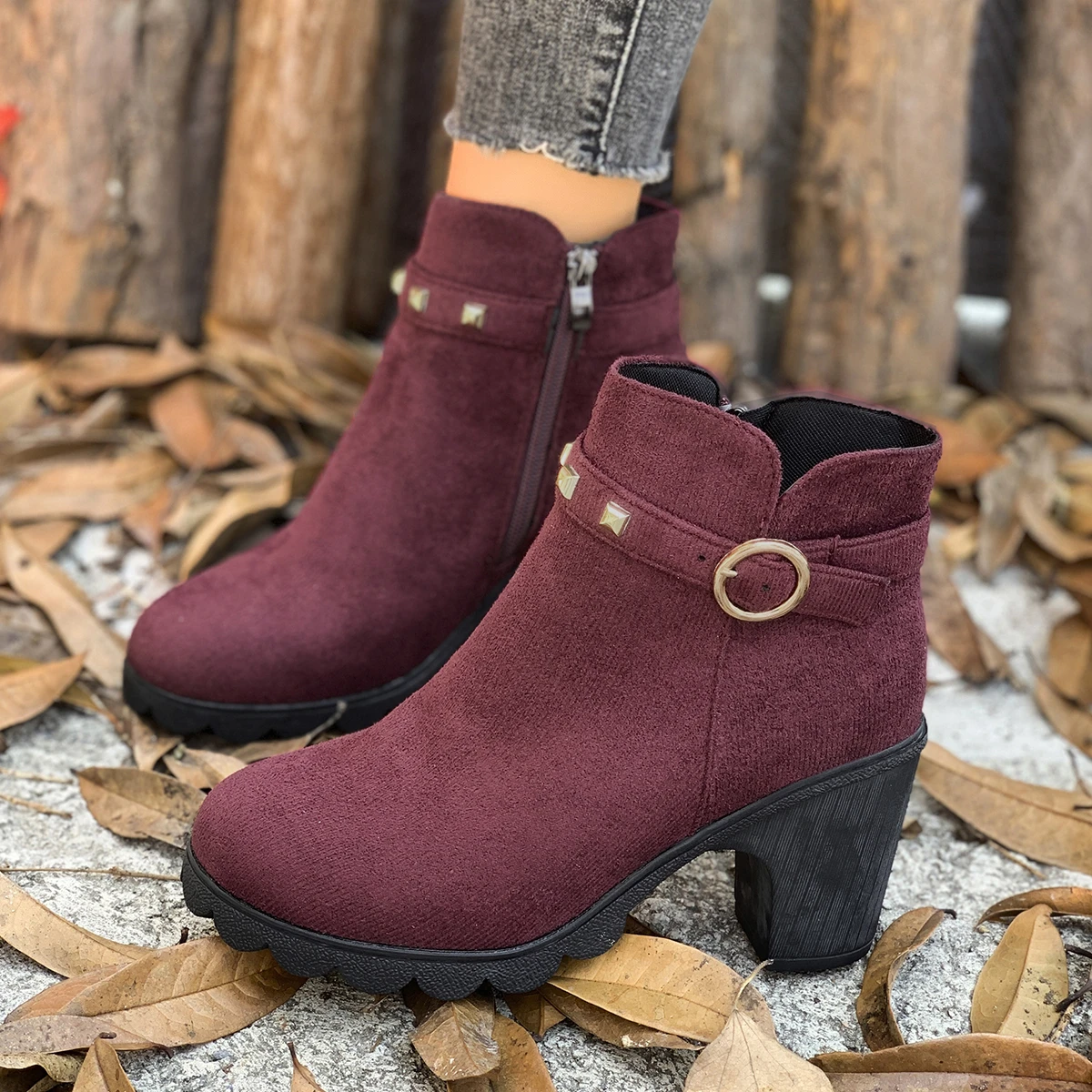Winter Elegant Solid Color Sexy High-heeled Short Boots Fashionable New Comfortable Hot Selling Plus Size Women's Boots