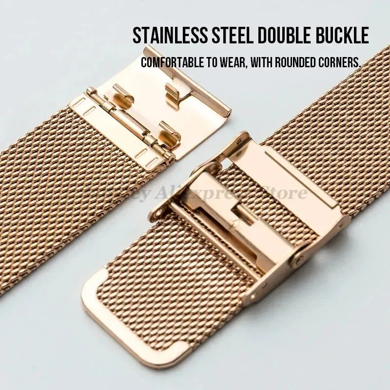 Universal Stainless Steel Mesh Watch Strap – Quick Release Metal Bracelet