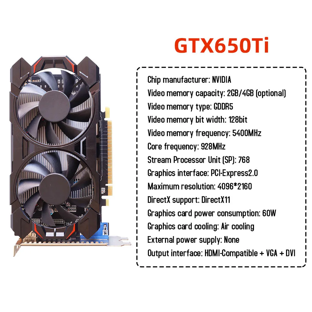 graphics cards computer GTX550Ti 8GB 128bit GDDR5 NVIDIA Graphics Card For Gaming Desktop Computer Video Card with Cooling Fan 8GB Video Card VGA+DVI display card for pc Graphics Cards