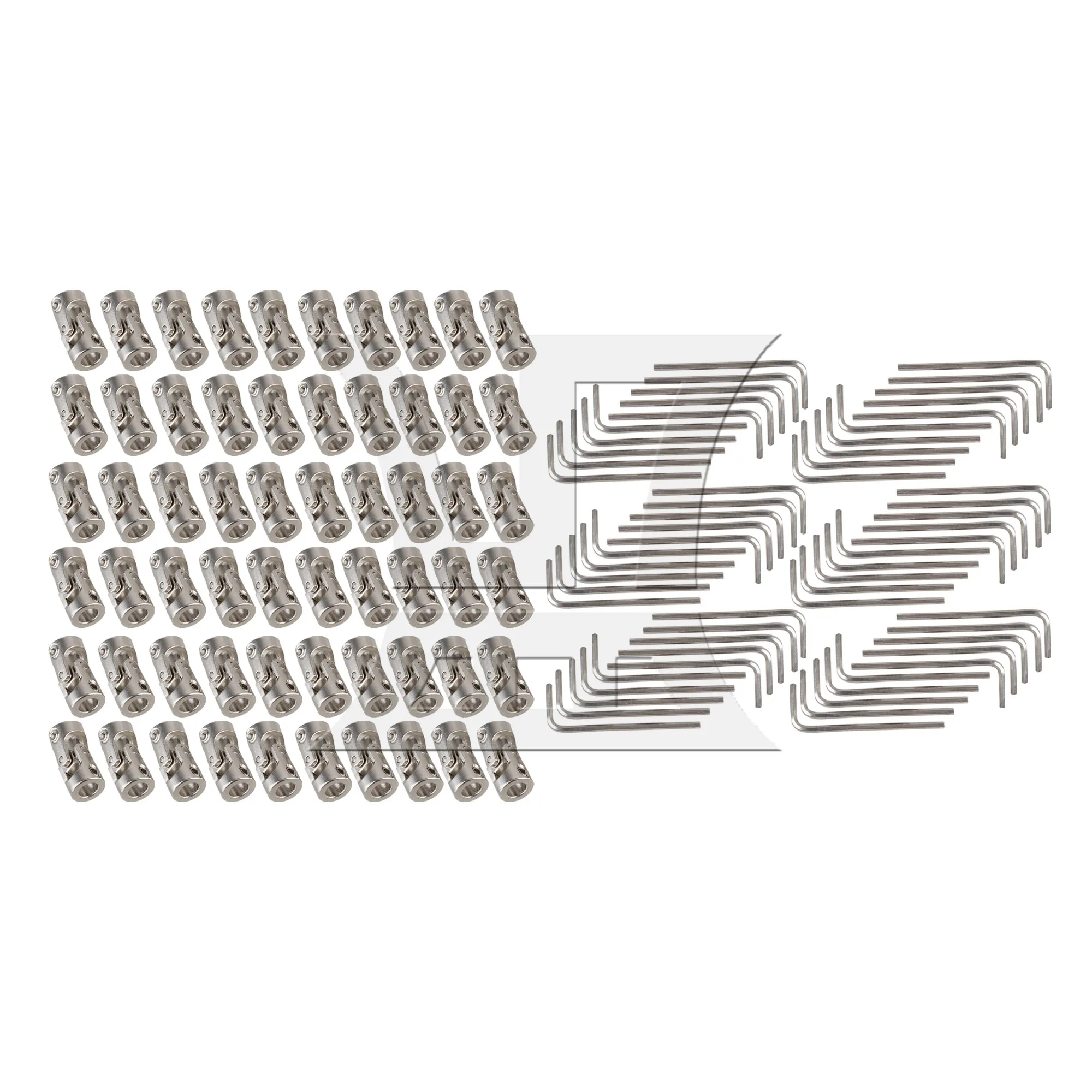 CNBTR 60 Pcs Metal Shaft Coupling Couplers for RC Model Yatch Vehicle 6-6mm