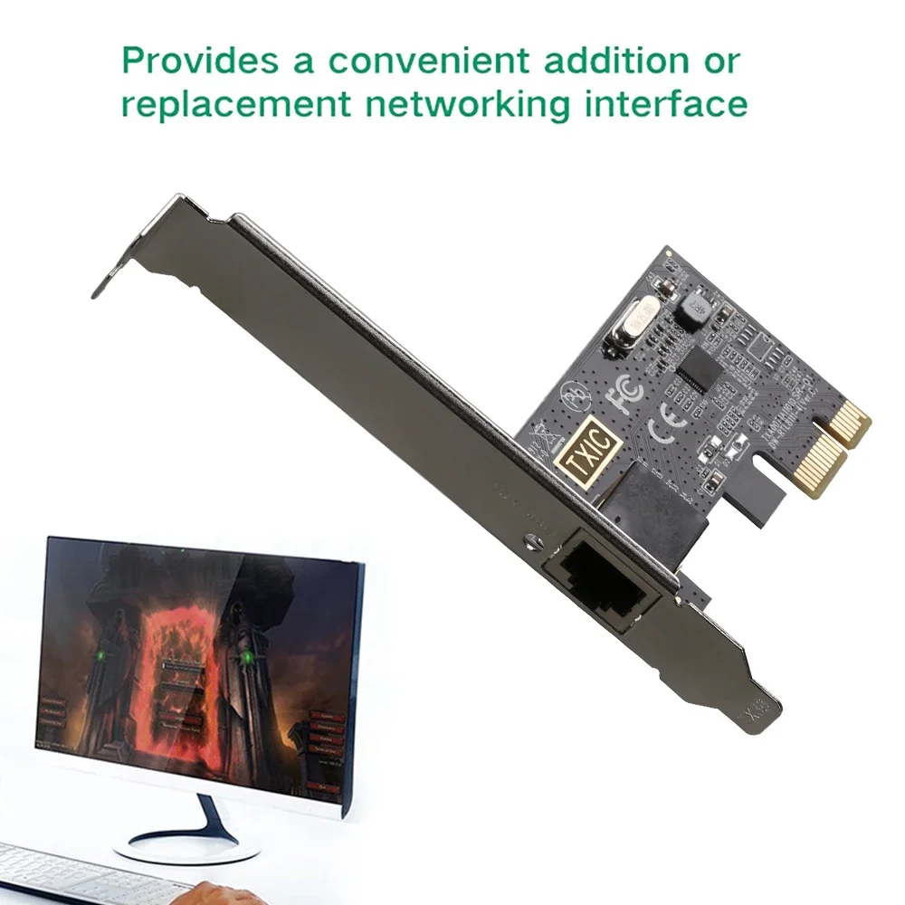 1000Mbps PCIE-RJ45 네트워크 카드 10/100/1000Mbps RJ45 PCI Express 변환기 LAN 이더넷 기가비트 어댑터 PCIe 데스크탑 PC 용