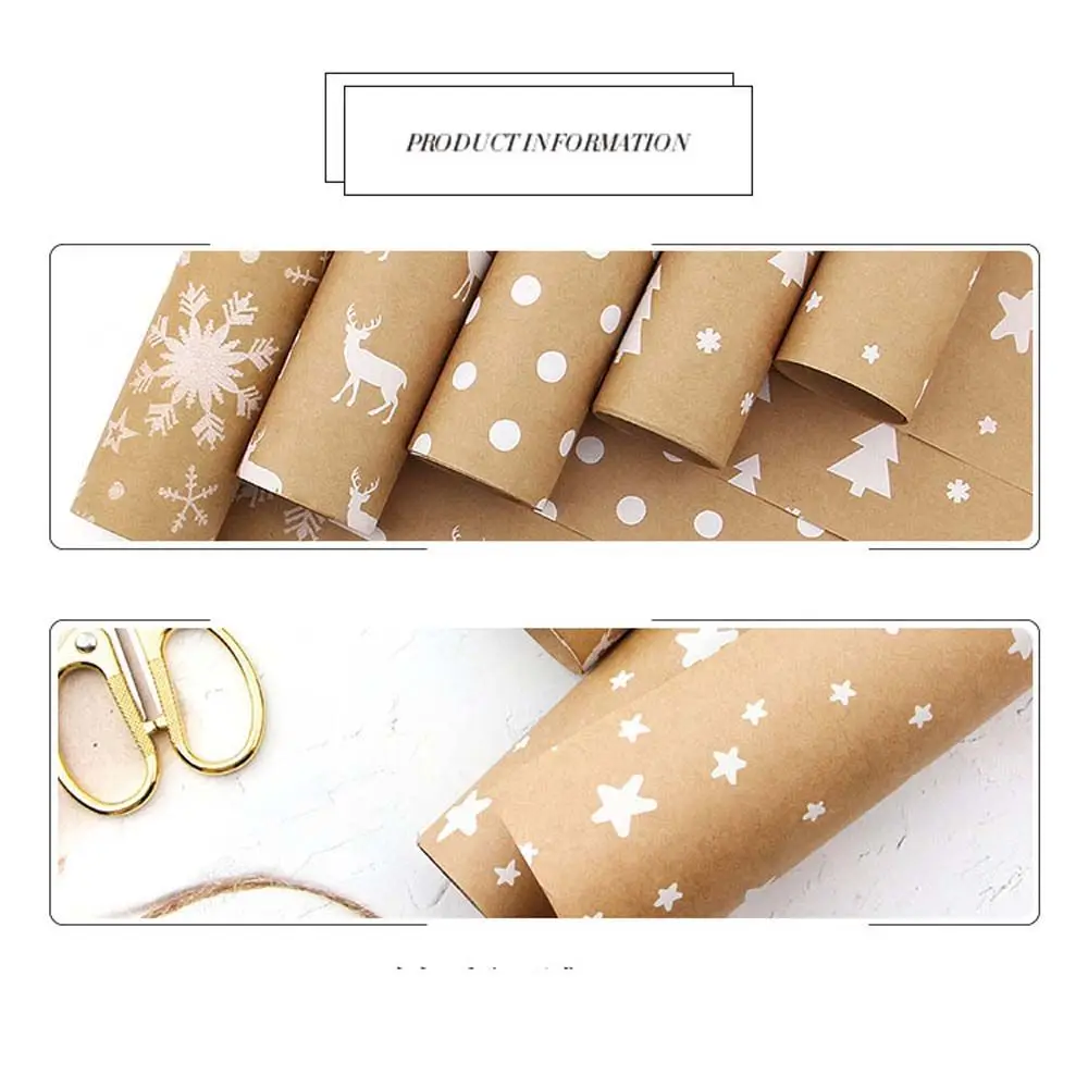 44x100cm Craft Snowflake New Year Kraft Paper Xmas Tree Scrapbook Party Supplies Gift Wrapping Paper Christmas Decoration