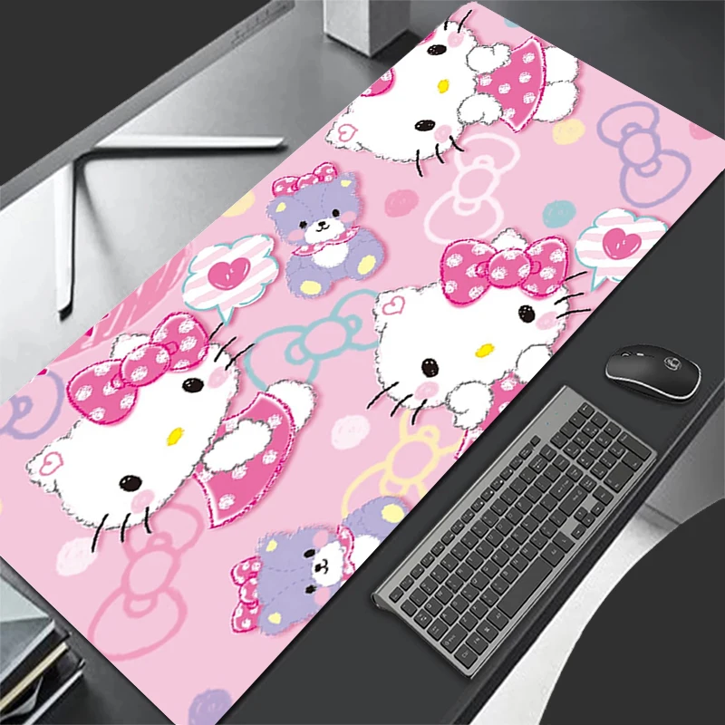 

Игровые коврики, милый игровой коврик для клавиатуры HelloKitty, аксессуары для ПК, розовый коврик для мыши, нескользящий компьютер, офис, ноутбук