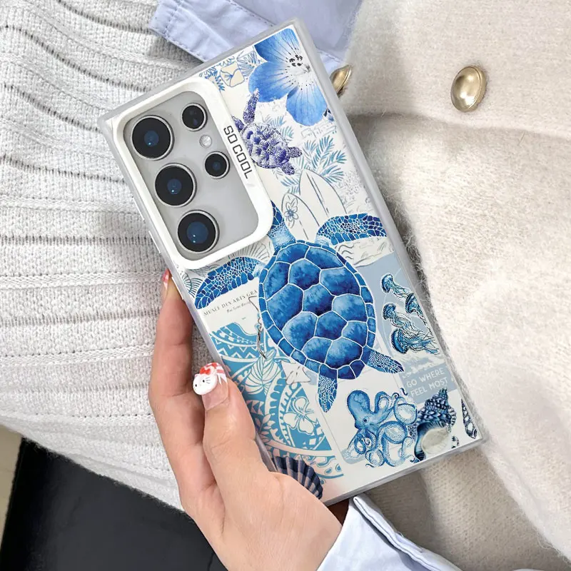 Colorful Sea Turtle Laser Protective Phone Case Cover