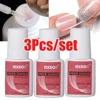 7g*3jars/set Quick Drying Nail Glue Super-Strong False Nail &Nail Rhinestones Glue With Brush Acrylic Manicure Clear Beauty Glue 1