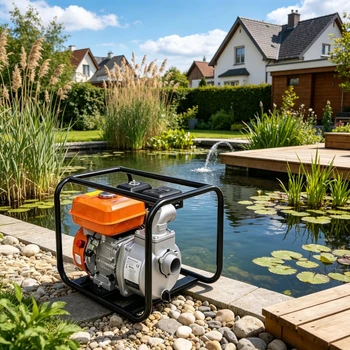 Bomba de agua de gasolina 4800 W con conexión de manguera de 50 mm, bomba potente para riego de jardín, vaciado de estanques y trabajos de obra, ideal para uso exterior doméstico y profesional