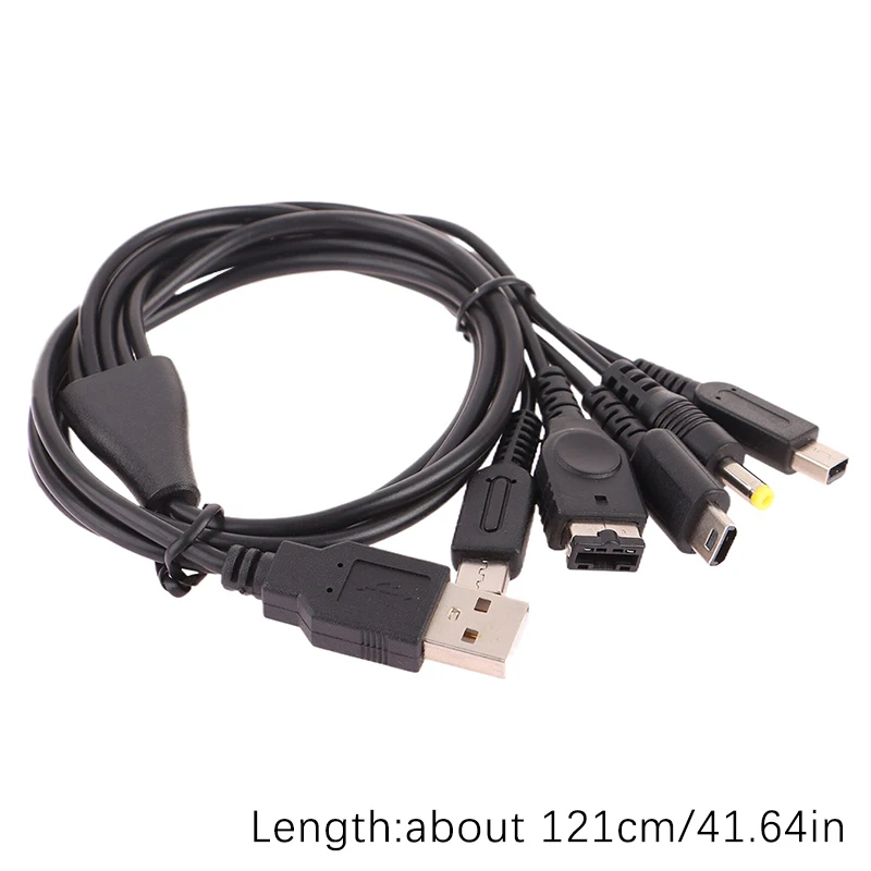 1.2M 케이블 고속 충전 케이블 5 in 1 USB 게임 충전기 코드 와이어 (뉴 3DS XL, NDS Lite, NDSI LL, Wii, U, GBA, PSP용)