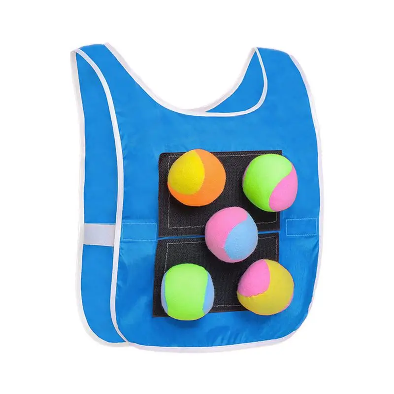 

Dodgeball Game Set Sticky Ball Target Game With 5 Balls And 1 Vest Playground Games Toy Parent-Child Interaction Outdoor Game