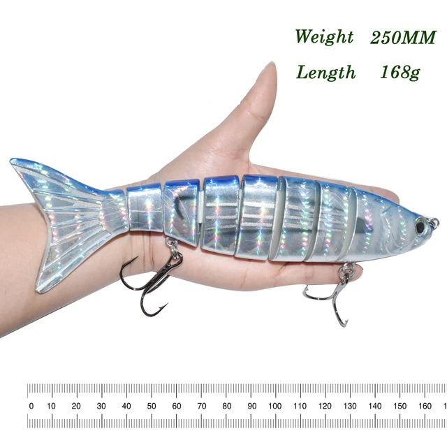 250mm 168g 8 Section Tuna Fishing Lure Swimbait Crankbait Bait with Fish  Pesca Tackle Pike Bass