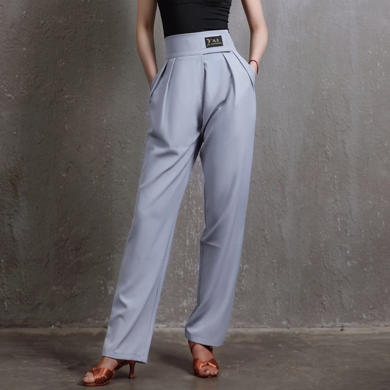 ボトムス　salsation　 Wide pants ライトブルー　XLサイズ 2022 Latin Dance Pants High Waist Couple Trousers National