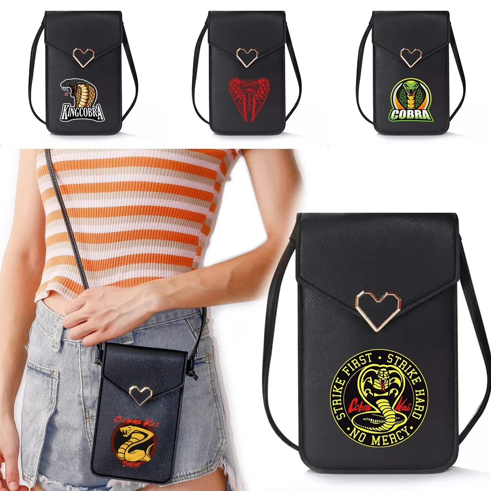 

Women Mobile Phone Bag Neck Coin Purse Vertical Shoulder Handbag Mini Leisure Diagonal Cross Pouch Cobra Series Card Key Bags
