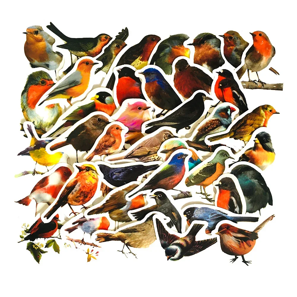 

Реалистичные цветные наклейки Robin Bird, 10/30/50 шт.