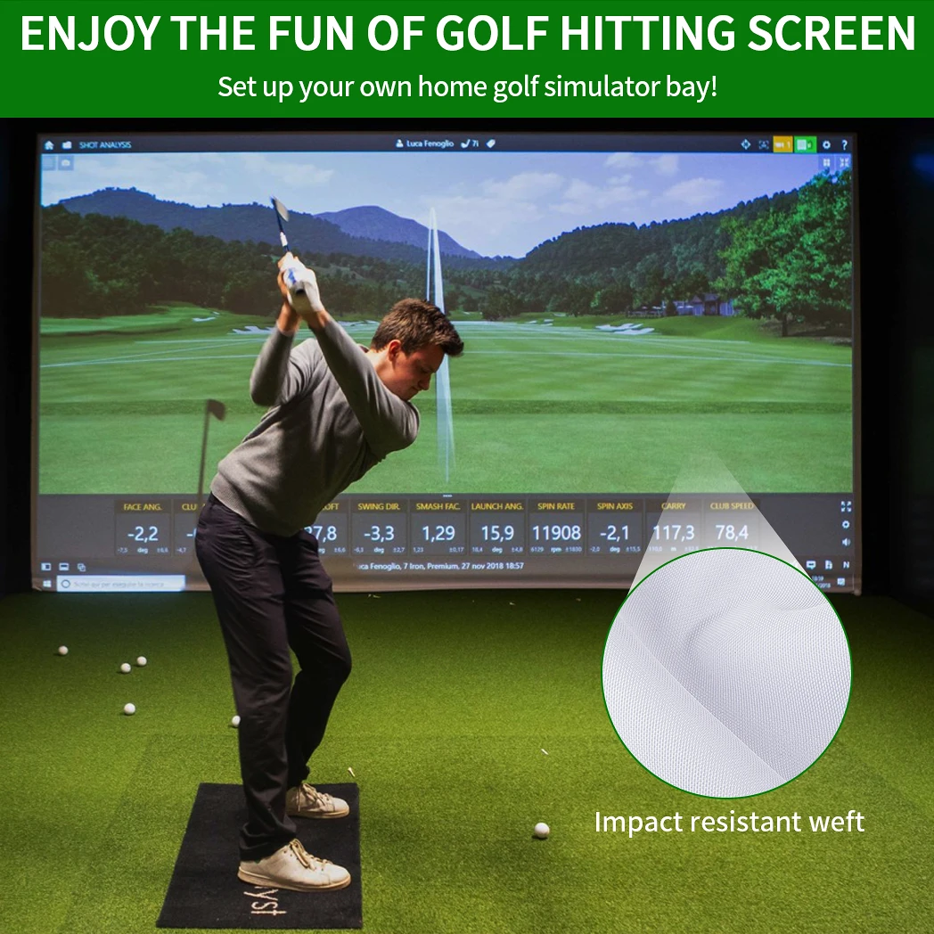 Caiton Golf Impact Screen - Silent HD, Tear-Resistant, Indoor & Outdoor Swing Training, Easy Setup, Anti-Strike, Various Sizes 4