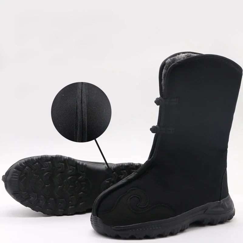 Winter Kung Fu Shoes Tai Chi Wing Chun Chinese Traditional Martial Arts Warm Boots Wudang Taoist Manual Cotten Fabric