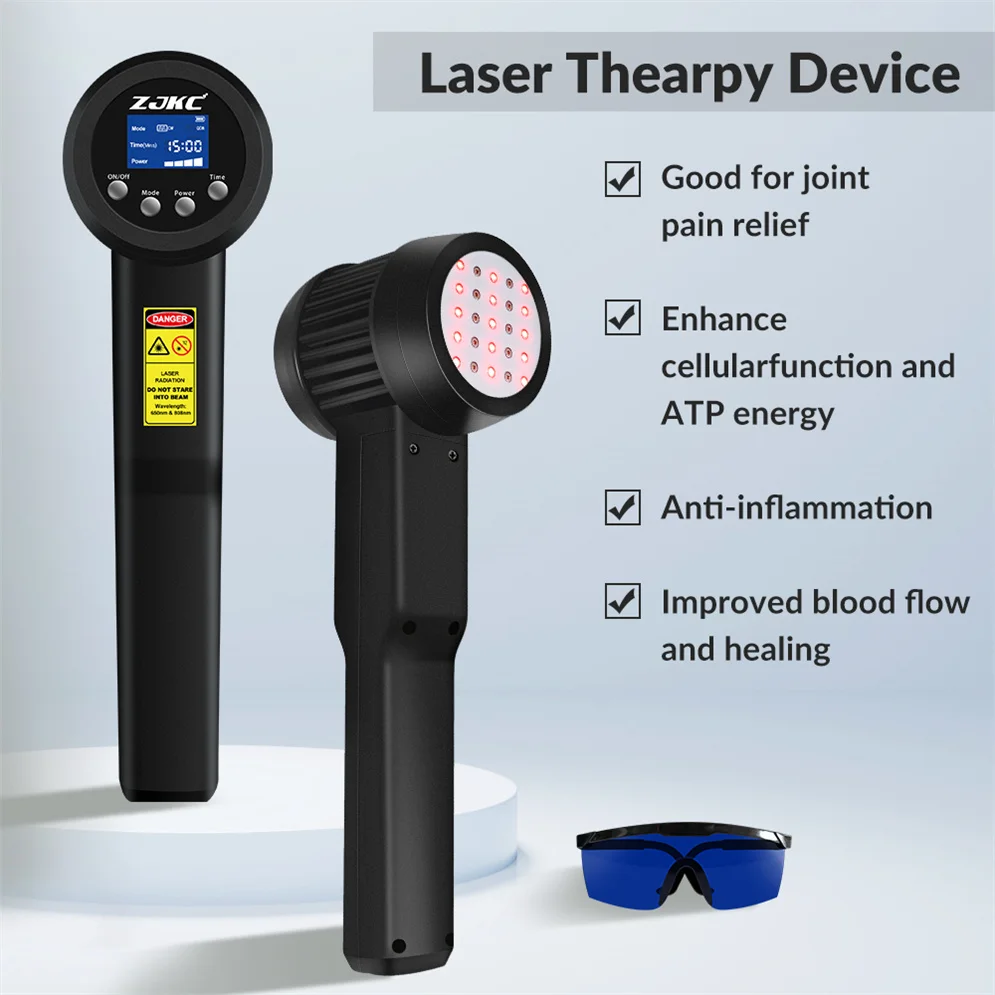 ZJKC 3W High Intensity Cold Laser Therapy Equipment Health Care Device for Neuropathy Muscle Body Knee Pain Relief Handheld high effective ultrasound therapy physiotherapy equipment 1 mhz pain relief handheld ultrasound therapeutic apparatus