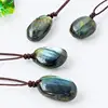 Natural Labradorite Necklace Handmade Crystal Moonlight Stone Pendant Men Women Energy Necklaces Stones Ornament 2