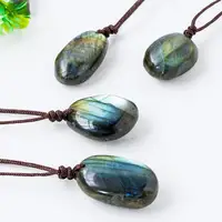 Natural Labradorite Necklace Handmade Crystal Moonlight Stone Pendant Men Women Energy Necklaces Stones Ornament 2