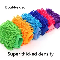 Ultra Absorbent Microfiber Car Wash Gloves Double Sided Chenille Auto Cleaning Sponge Scratch Free Super Thick Density