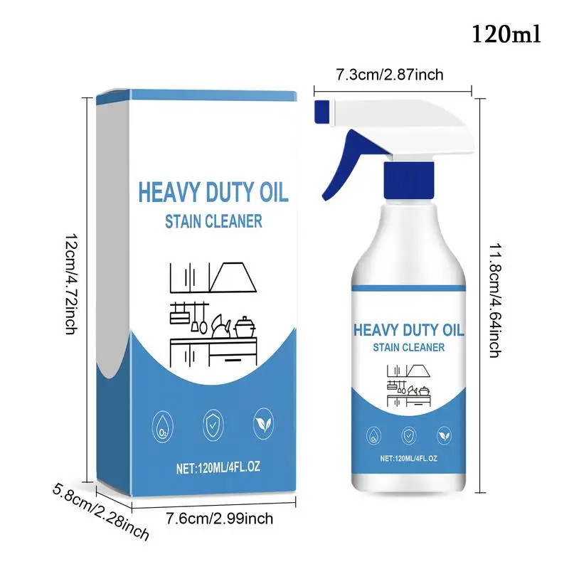 Oil Stain Cleaner Grease Stain Remover 120ml Kitchen Grease Foam Cleaner Oil Stains Degreaser Household Spray For Grills