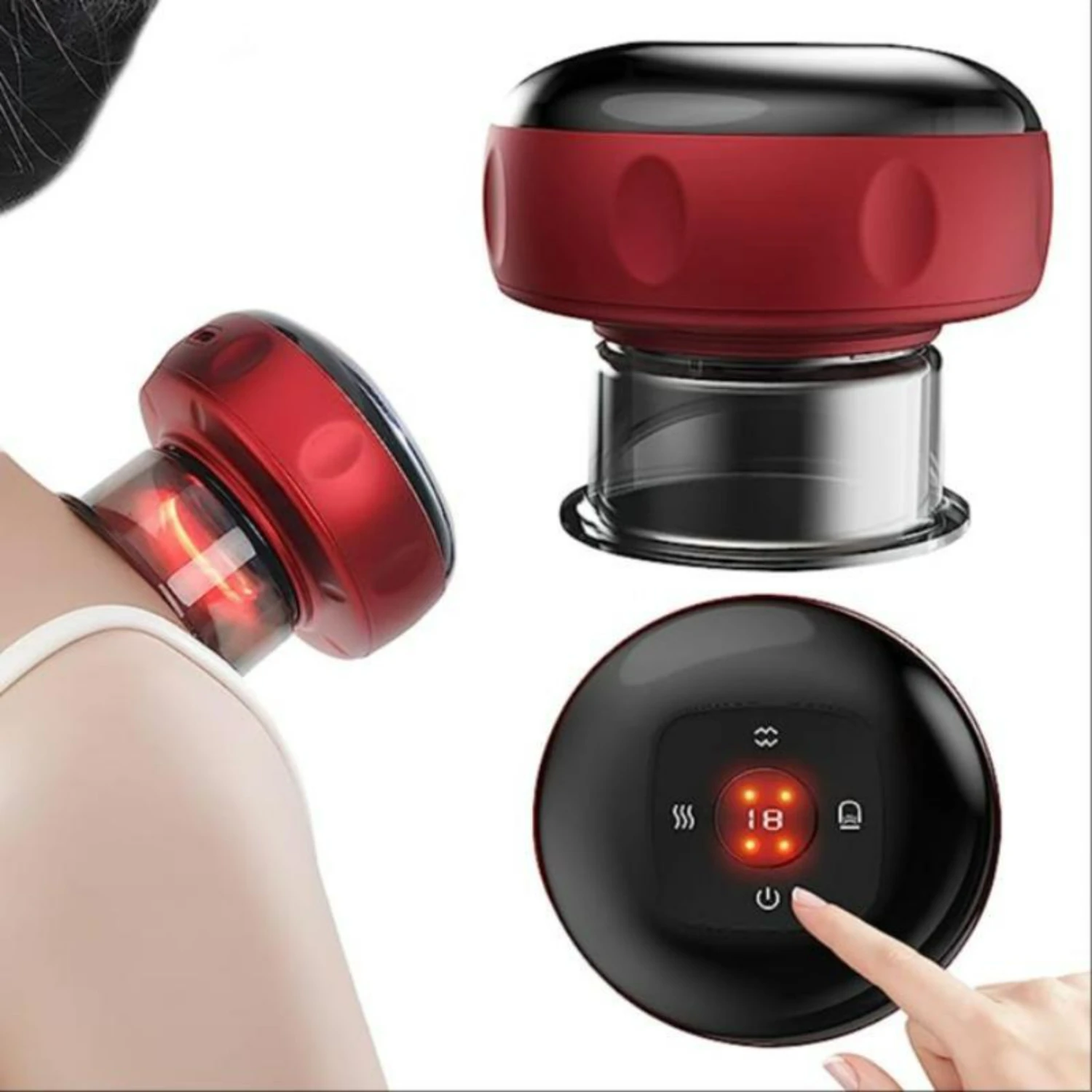 Wireless Charging Smart Portable Heated Gua Sha Massager, Perfect Household Massage Machine for Soothing Personal Care on-the-go