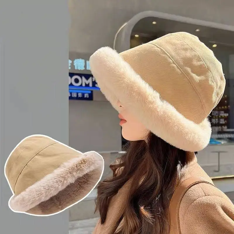 

Hat Cap Mongolia Woman Autumn Winter Windproof Warm Hat Thick Plush Warm Fisherman Ear Bowl Fashion