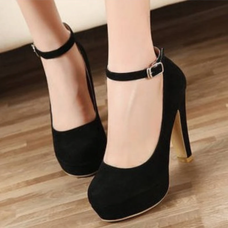 Trendy High Heel Single Shoes 2024 Autumn New Collection Simple and Sexy Buckle Solid Color Temperament High Heel Women's Shoes 3