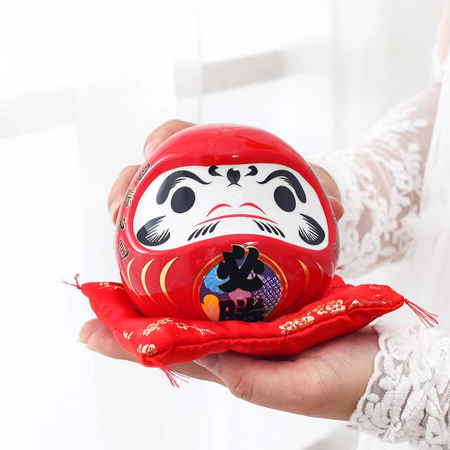 4.5 inch Japanese Ceramic Daruma Figurine, FengShui Figure Zen Ornament,  Lucky Charm Money Box, Home Tabletop Decor - AliExpress