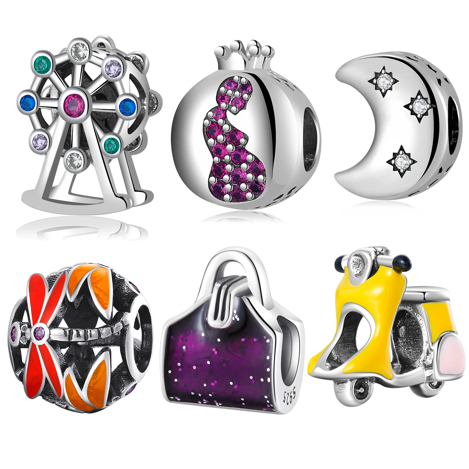 925 Sterling Silver Charm Pink CZ Beads Jewelry Making Fit Original European Charms Bracelets Give Birth To Life Pregnant Mother, charm jewelry,sterling silver jewelry,beads charms,sterling silver beads,bead jewelry making,silver charm bead,charm bead,beads jewelry,sterling silver beads charm,silver charm bracelet