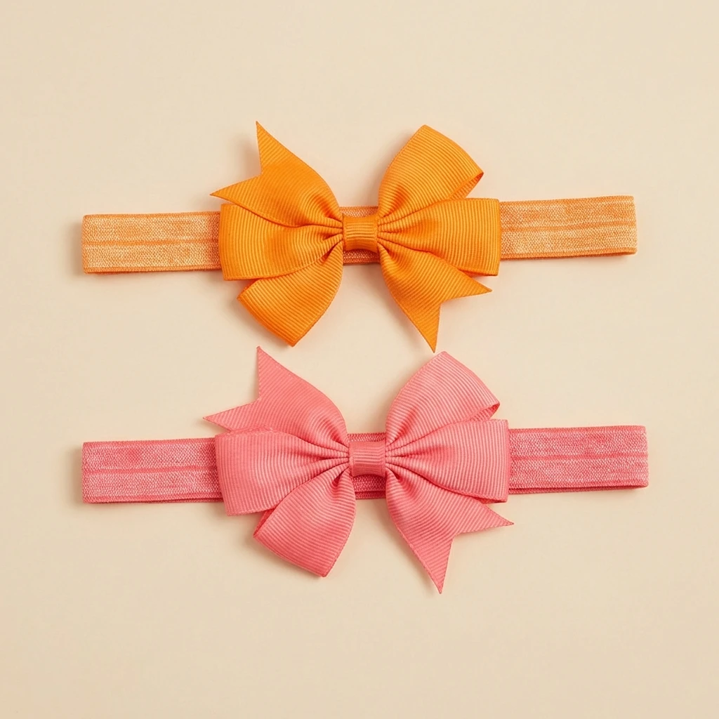 새로운 아동용 헤어밴드 단색 새틴 꼬리  리본 헤어밴드 사계절용 가벼운  헤어 액세서리