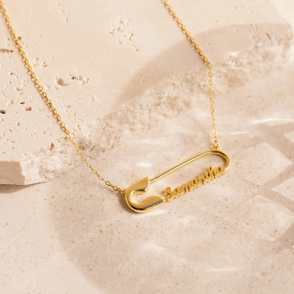 Custom Name Safety Pin Necklace Fashion Vintage Elegant Charm Simple Clavicle Personalized Necklace Party Jewelry Gift for Women 55 S3d6d036d195b48bcb72be054a846af82c