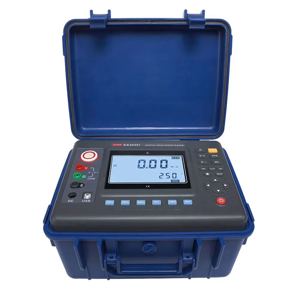 

FUZRR ES3035+ Digital Insulation Resistance Testers Ohmmeters Ohm Range 0.01MΩ~2000GΩ Rated voltage 250V~5kV Megohmmeter