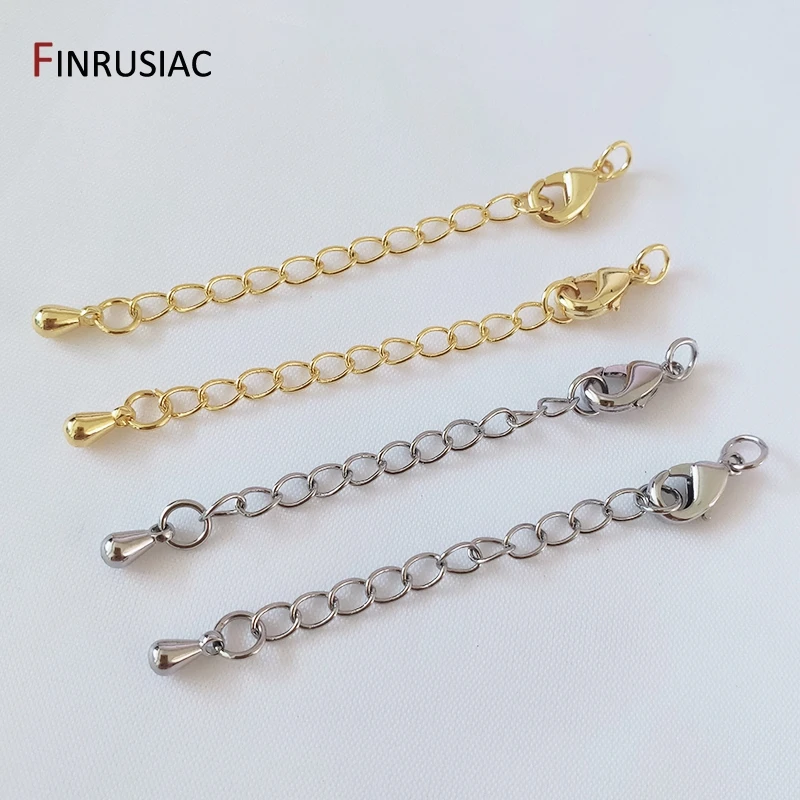 DIY Jewelry Making Supplies 18K Gold Plated Brass Lobster Clasps 56mm Tail Extender Connector Chains Jewelry Accessories jewelry accessories