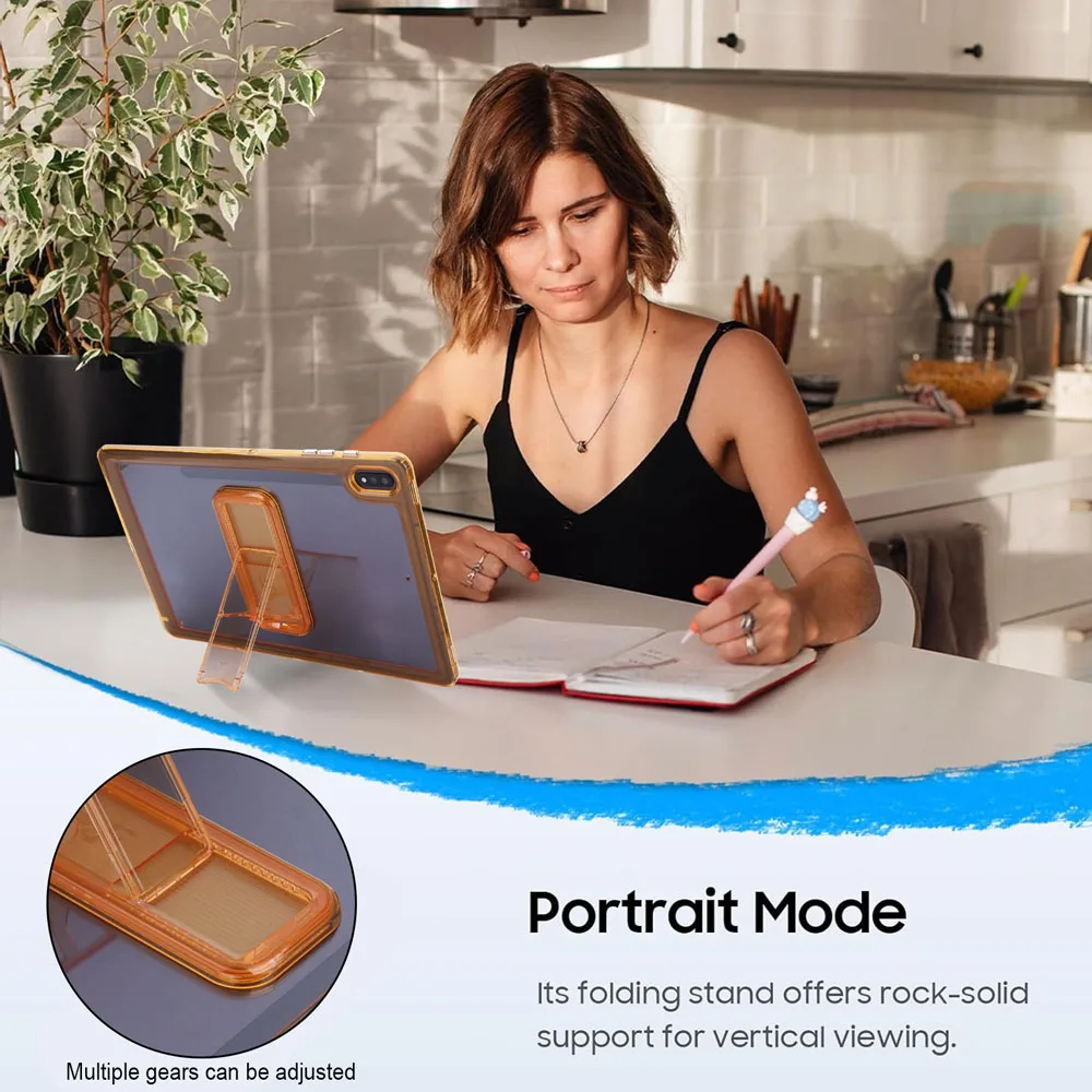 Icy Colors Acrylic TPU Shockproof Protective Tablet Case with Adjustable Kickstand