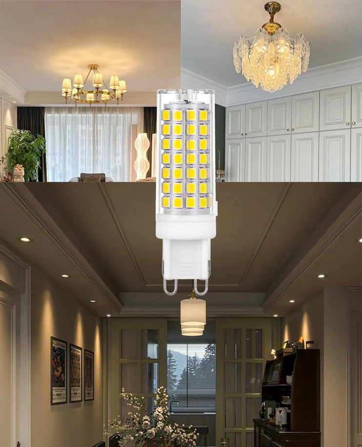 10 Pack G9 LED Dimmable 6W 220V 120V LED Home Lamp G9 Bulb SMD2835 88LED 360&deg; Beam Angle Equivalent 50W 60W T4 Halogen Bulb