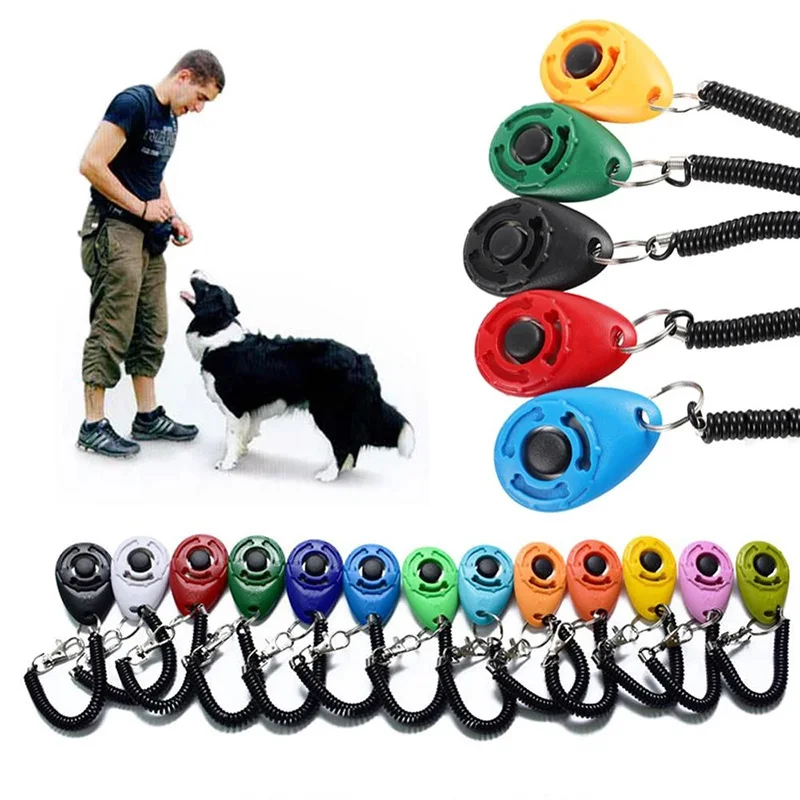 Dog Training Clicker Pet Cat Dog Click Trainer Various Style Aid Adjustable WristStrap Sound Key Chain Dog Repeller Pet Product 1