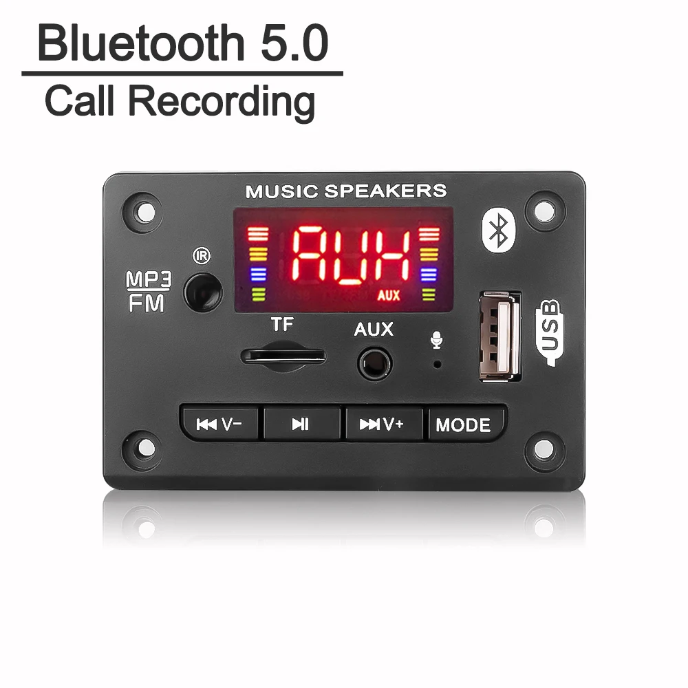 Wireless Audio Mp3 Player Decoder Board Car Audio Radio Module Vivavoce Chiamata Registrazione Supporto Mp3 Usb Tf Fm Bluetooth Remote