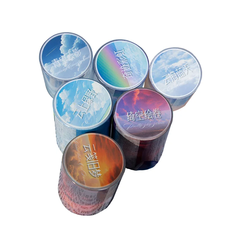 50mm*2m Ins Colorful Clouds Washi Tape DIY Scrapbook Planner Diary Stickers Masking Tapes Aesthetic Stationery Office Supplies 6