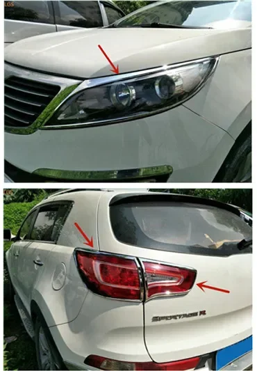 

For Kia Sportage R 2009-2016 ABS Chrome headlight rear tail light decorative frame protection decoration car accessories